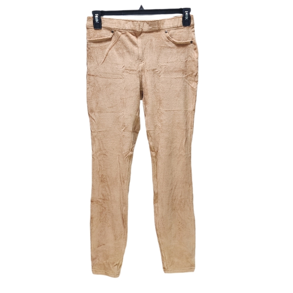 Hue Women's Straight Up Cool Classic Corduroy Leggings Mid-Rise Skinny Camel L